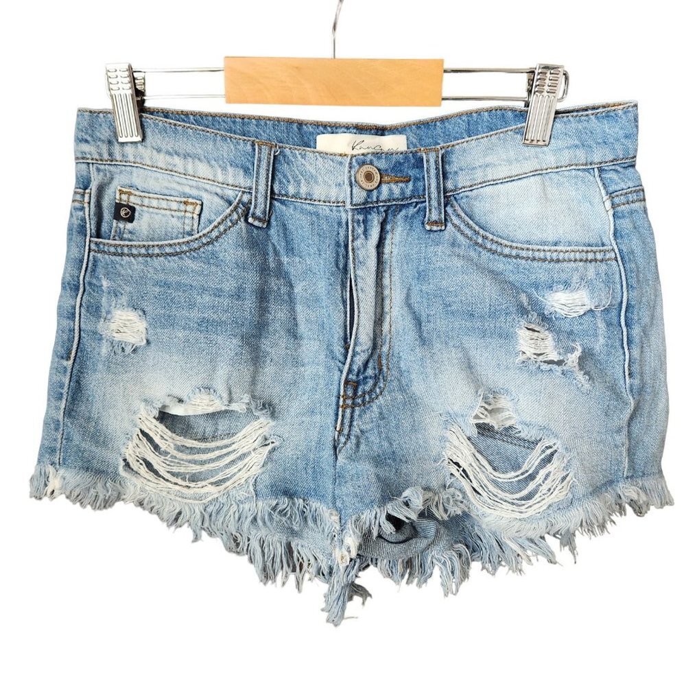 KanCan Cut Off Distressed Denim Short Shorts Women's Size S KC7079
